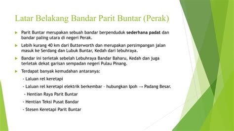 Penilaian Bandar Parit Buntar Perak A Ppt