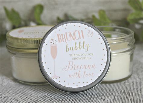 Personalized 4 Oz Brunch And Bubbly Bridal Shower Favor Candle Etsy