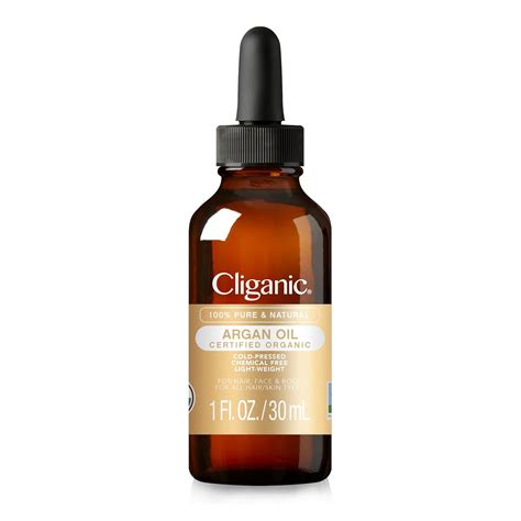 Cliganic Organic Argan Oil For Hair Face And Skin 1oz