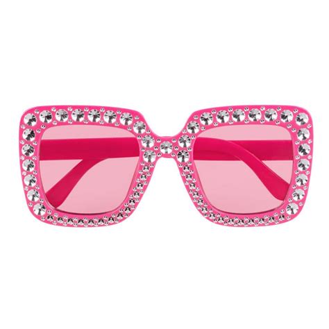 Party Glasses Bling Bling Hot Pink Glasses Costume Accessory Etsy Uk