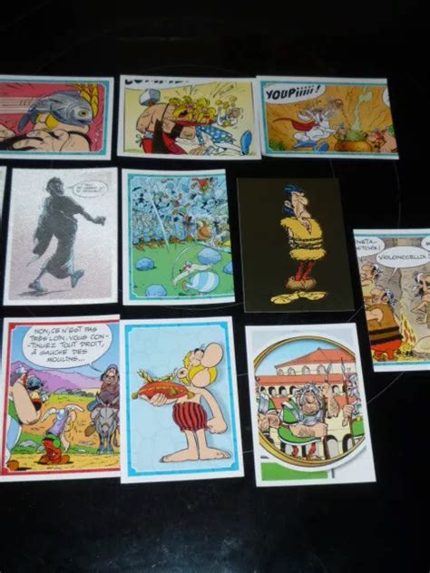 LOT DE 18 Imagess Asterix Panini Icartes Carrefour Stickers 60 Ans D