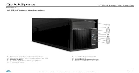 HP Z240 Tower Workstation - Netsotech...QuickSpecs HP Z240 Tower ...