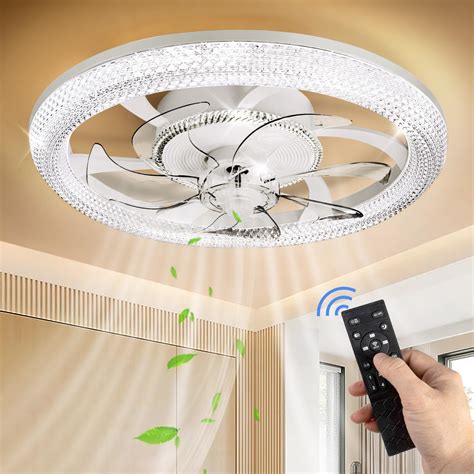 EKDADL Ventilateur de plafond silencieux de 50 cm avec lumières