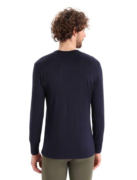 Merino 200 Oasis Long Sleeve Crewe Thermal Top Ski Stripes Icebreaker