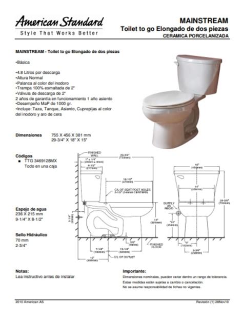 Sanitario Wc Mainstream American Standard Mx Mercadolibre