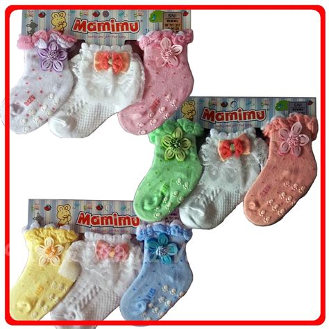 Jual Kaos Kaki Bayi Renda Bunga 3 Pasang MAMIMU FREE PACKING Shopee