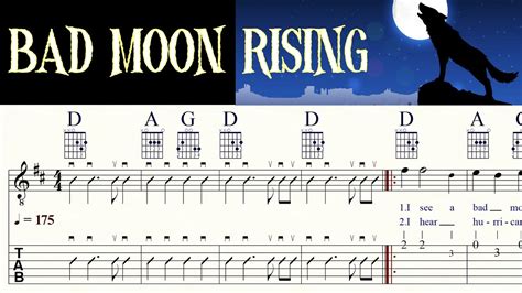 Bad Moon Rising Ccr Acoustic Guitar Lesson Melody Chords