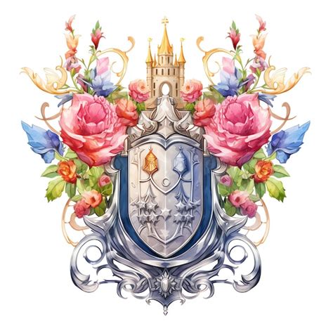 Premium AI Image | Crest Medieval watercolor fantasy