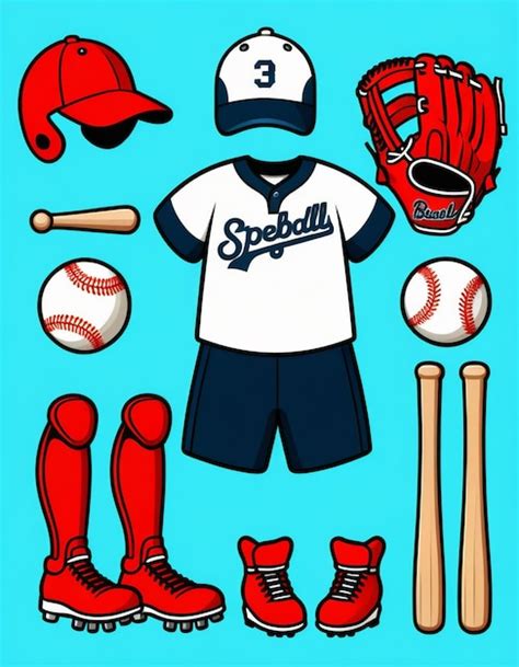 Kit de inicio de béisbol Icono vectorial de dibujos animados