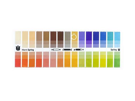 Fabric Color Swatch Warm (True) Spring with 30 type-specific Colors