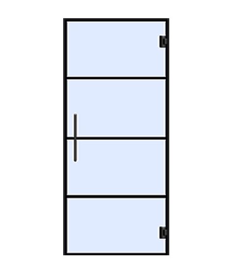 Vetro Blackline 4R Portes en verre Portes Intérieures be