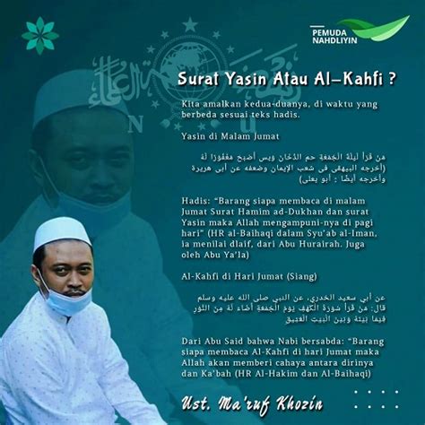 Di Malam Jumat Baca Surat Yasin Atau Al Kahfi Artikel Keagamaan