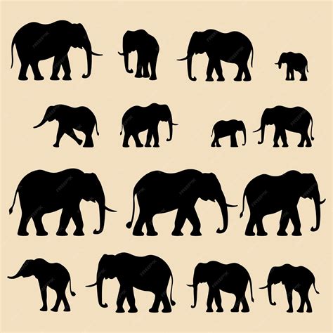elephant black silhouette clip art vector premium vector