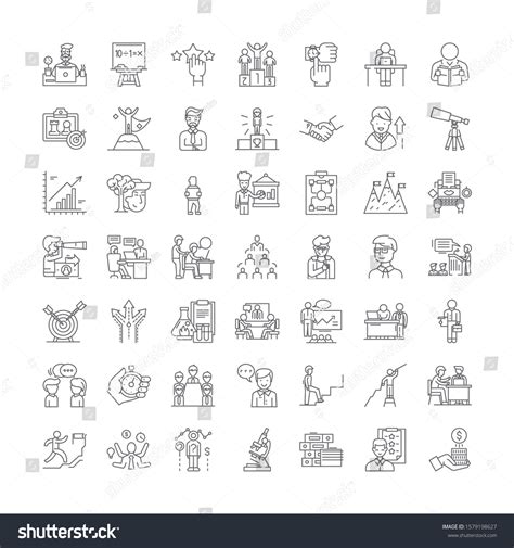 Guru Linear Icons Signs Symbols Vector Line Royalty Free Stock