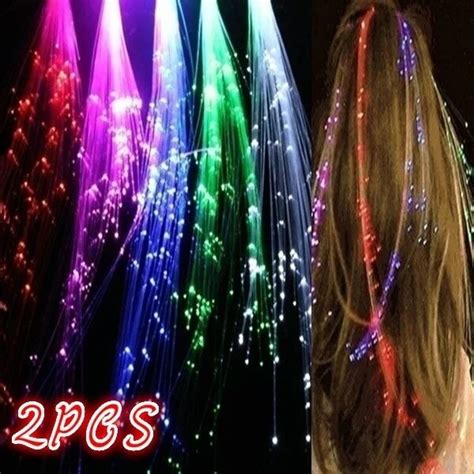 LED Fibra Ptica Cabelo Presilhas Multicolor Light Up Decora Es De Natal