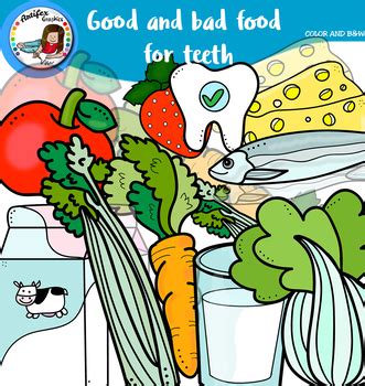 Good And Bad Food For Teeth Clip Art By Artifex TPT