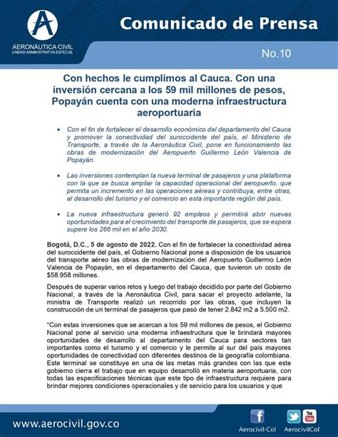 ANInfraestructura On Twitter RT AerocivilCol ComunicadoDePrensa