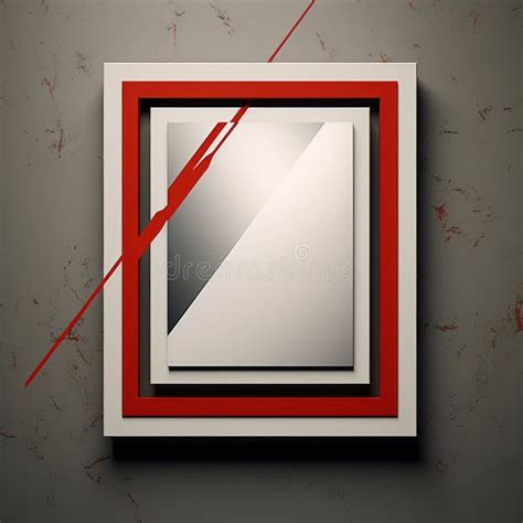 A Mirror with a Red Frame on a Wall Stock Illustration - Illustration ...