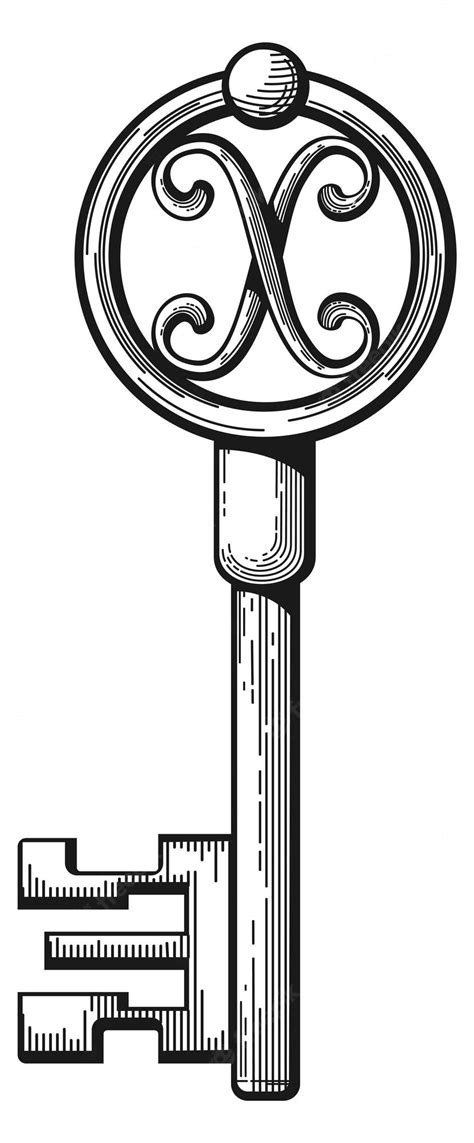 Vintage Skeleton Key Drawing