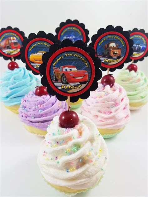 Personalized Disney S Cars 3 Movie 2 Scallop Mix N Match Cupcake