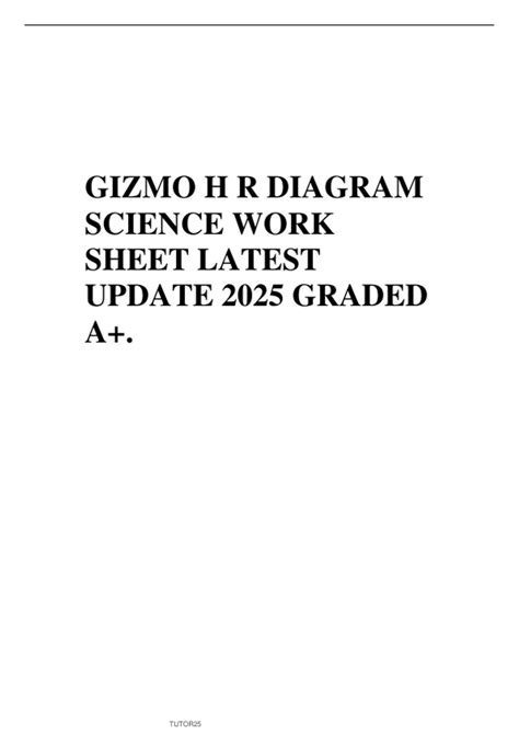 GIZMO H R DIAGRAM SCIENCE WORK SHEET LATEST UPDATE 2025 GRADED A+. - Crumple Zones_Gizmo