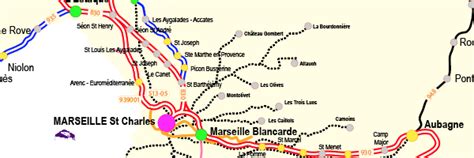 Carte des trains directs au départ de Marseille en 2020