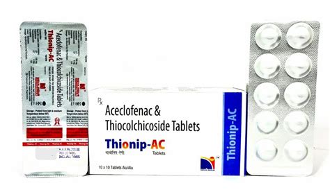 Aceclofenac Thiocolchicoside Tablets Packaging Type Box At Rs