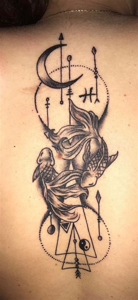 I’m a Pisces, and created this tattoo for myself! Placed on my spine! ♥️💉 Anchor Tattoos, Leg ...