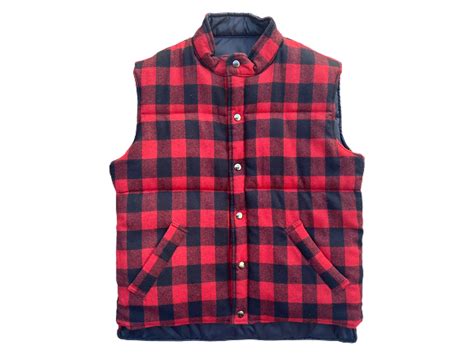 Vintage Mens Reversible Plaid Flannel Vest Size L Etsy