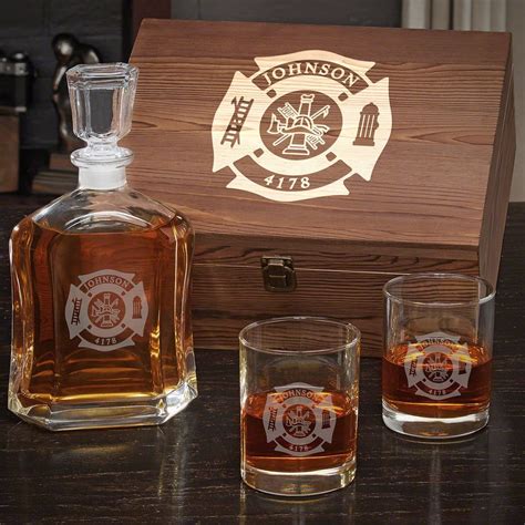 Fire And Rescue Argos Decanter Personalized Whiskey Set With Eastham