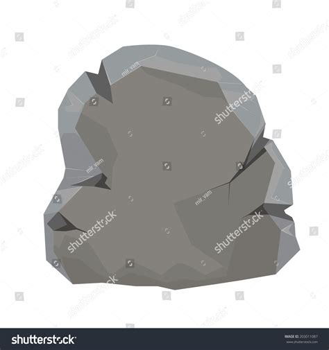 Big Stone Isolated On White Background Stock Illustration 203011087