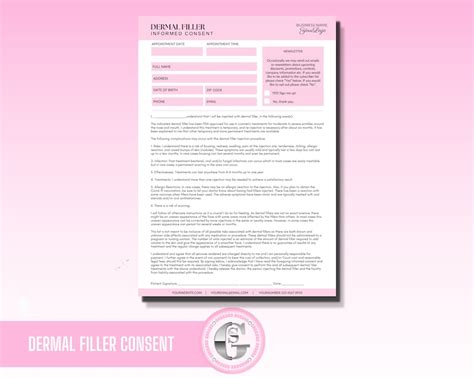 Dermal Fillers Consent Form Dermal Fillers Intake Small Business