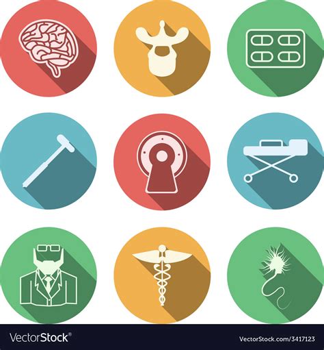 Colored Icons For Neurology Royalty Free Vector Image