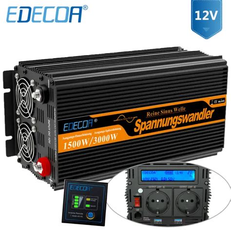 Edecoa W W Convertisseur Pur Sinus V V Onduleur Lcd