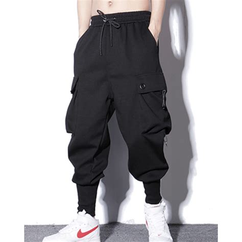 Cal As Da Carga Dos Homens De Trem Hip Hop Preto Jogger Sweatpants