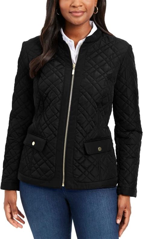 Charter Club Womens Petite Quilted Jacket Black Size Pm At Amazon