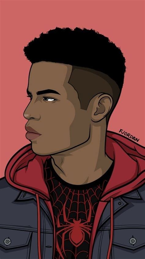 58 Mesmerizing Illustrated Male Portraits In 2020 Miles Morales