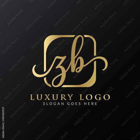 Zb Logo Design Vector Template Initial Luxury Letter Zb Vector Illustration Stock Vector