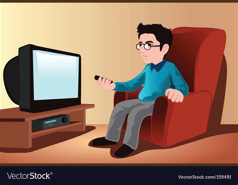 Watching tv Royalty Free Vector Image - VectorStock