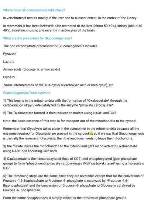 Solution Gluconeogenesis Pathway Studypool