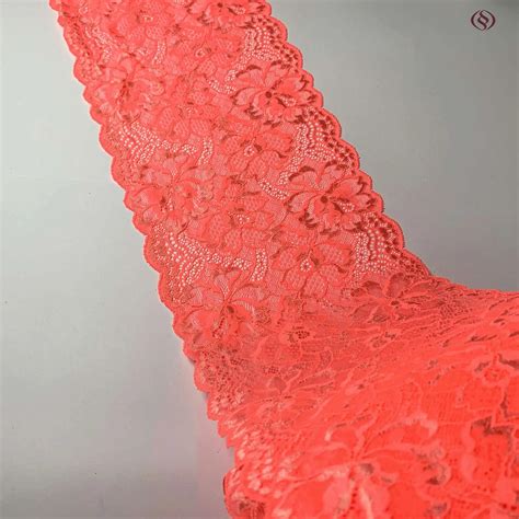 3y Lot 2 Styles Width 18 50cm Orange Stretch Lace Lingerie Accessory Soft Lace Fabric DIY Crafts