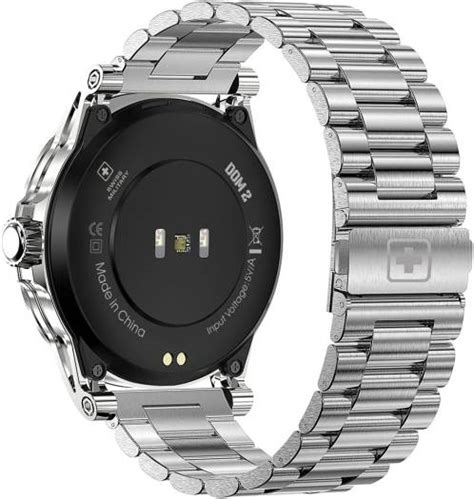 Swiss Military DOM 2 Silver Frame Silver Metal Belt Smart Watch, TFT 1. ...