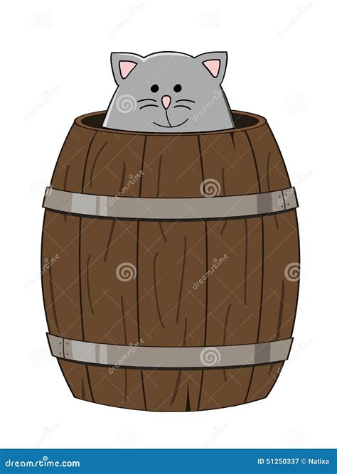 Barrel cat stock vector. Illustration of drawing, large - 51250337