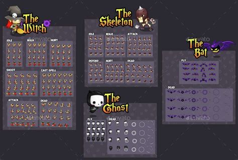 The Witch Game Sprites Game Assets Graphicriver