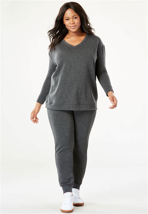 Cozy Fleece Jogger Set Plus Size Active And Swimwear Full Beauty