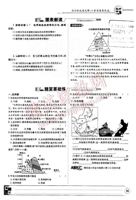 2015年高中全程学习导与练地理必修1人教版答案——青夏教育精英家教网——