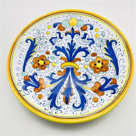 Deruta Italian Pottery Inch Dinner Plate With Hanger Marked Made For