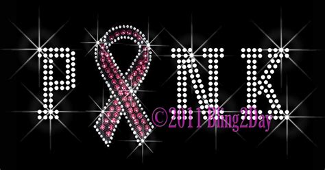 Pink Letter Breast Cancer Ribbon Iron On Rhinestone Etsy