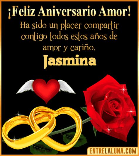 Feliz Aniversario Mi Amor Jasmina Mensajes Gifs y Imágene