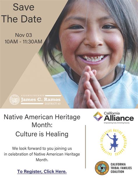 Save The Date Native American Heritage Month Culture Is Healing